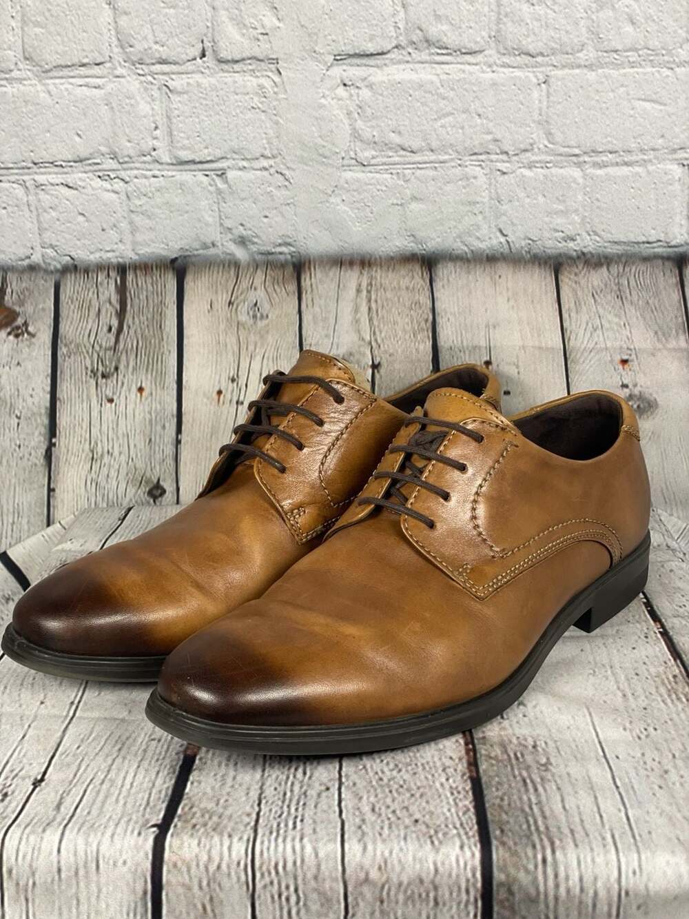 ECCO Melbourne Men's Leather Derby Dress Shoes Size EU 46/US 12